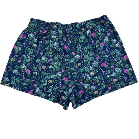 J.Crew Sleep Cotton Poplin Boxer Shorts Navy Floral Women’s Small - Picture 2 of 7